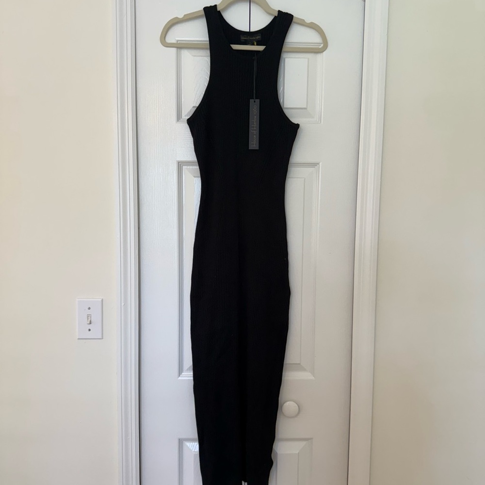 House of Harlow 1960 Black Ribbed Dress